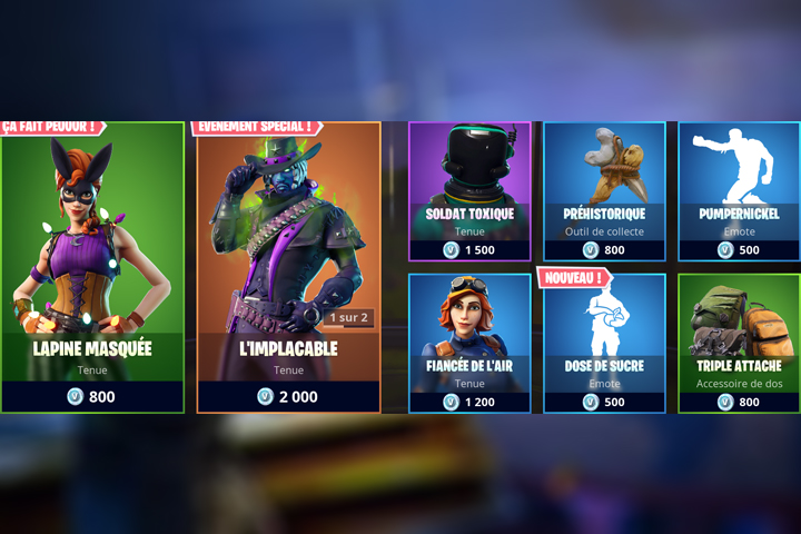 Boutique Fortnite 28 octobre